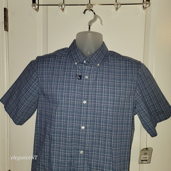 George Men's Short Sleeve Blue/Pink  Plaid Poplin Shirt Sz: S NWT - Picture 5 of 10